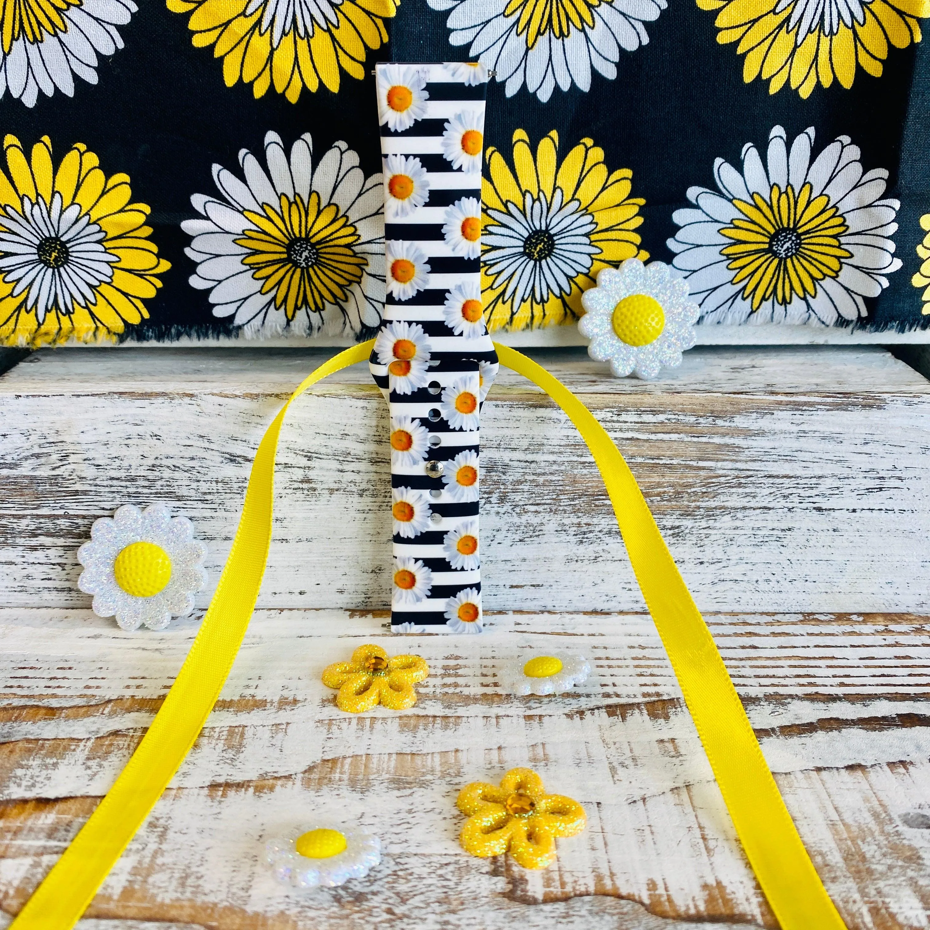 Cute Daisy Print Silicone Band For Fitbit Versa 1/2