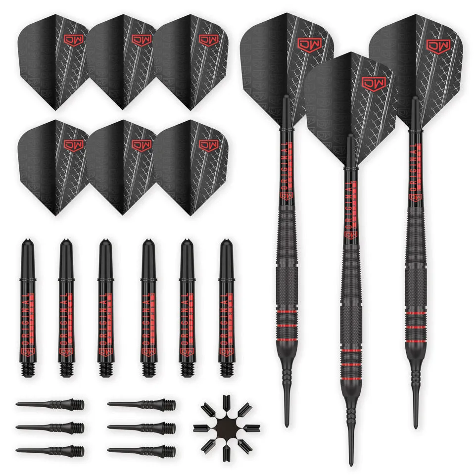 Dart World Charger Black Coated Soft Tip Darts - 18gm