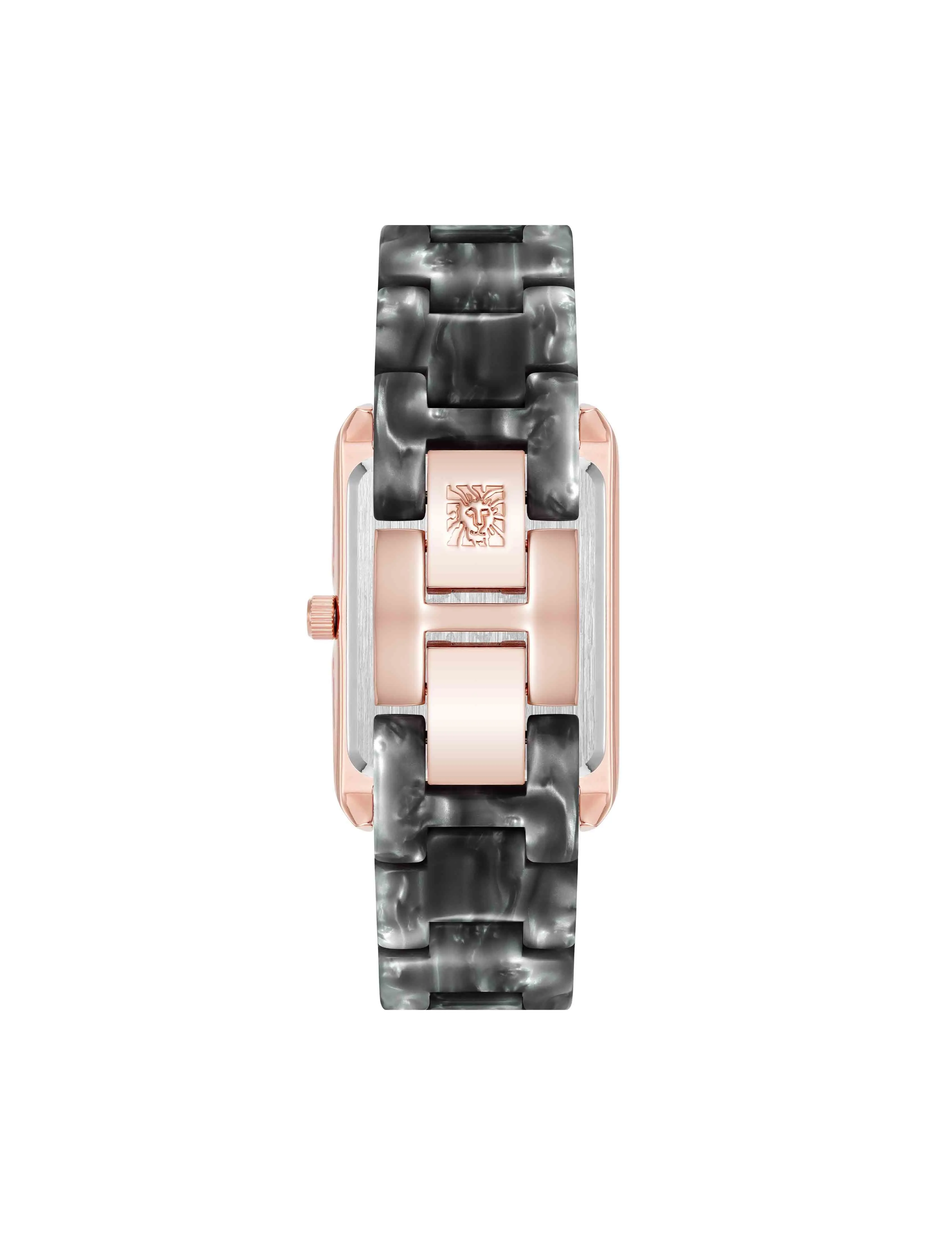 Delicate Rectangular Acetate Link Bracelet Watch