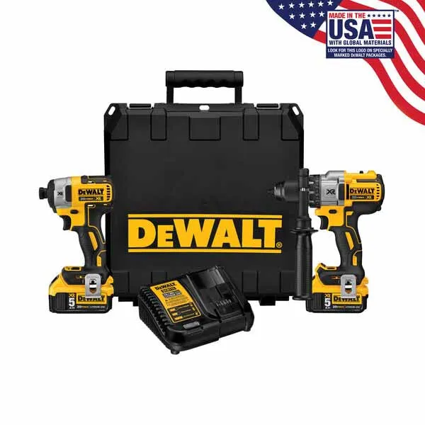 DeWalt DCK299P2 20V Li-Ion Brushless Hammerdrill / Impact Kit 5.0Ah, Case