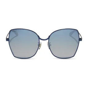 DONNA - DEEP NAVY METAL   AEGEAN BLUE FLASH SUNGLASSES