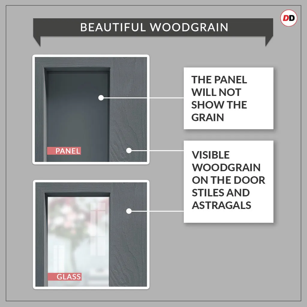 Double Sliding Door & Premium Wall Track - Eco-Urban® Arran 5 Panel Doors DD6432 - 6 Colour Options