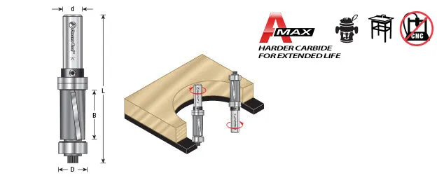 Down Shear Multi Trimmer Router Bit | 3⁄4 Dia x 2" x 1⁄2 Shank with BB | 47097 | 738685470978