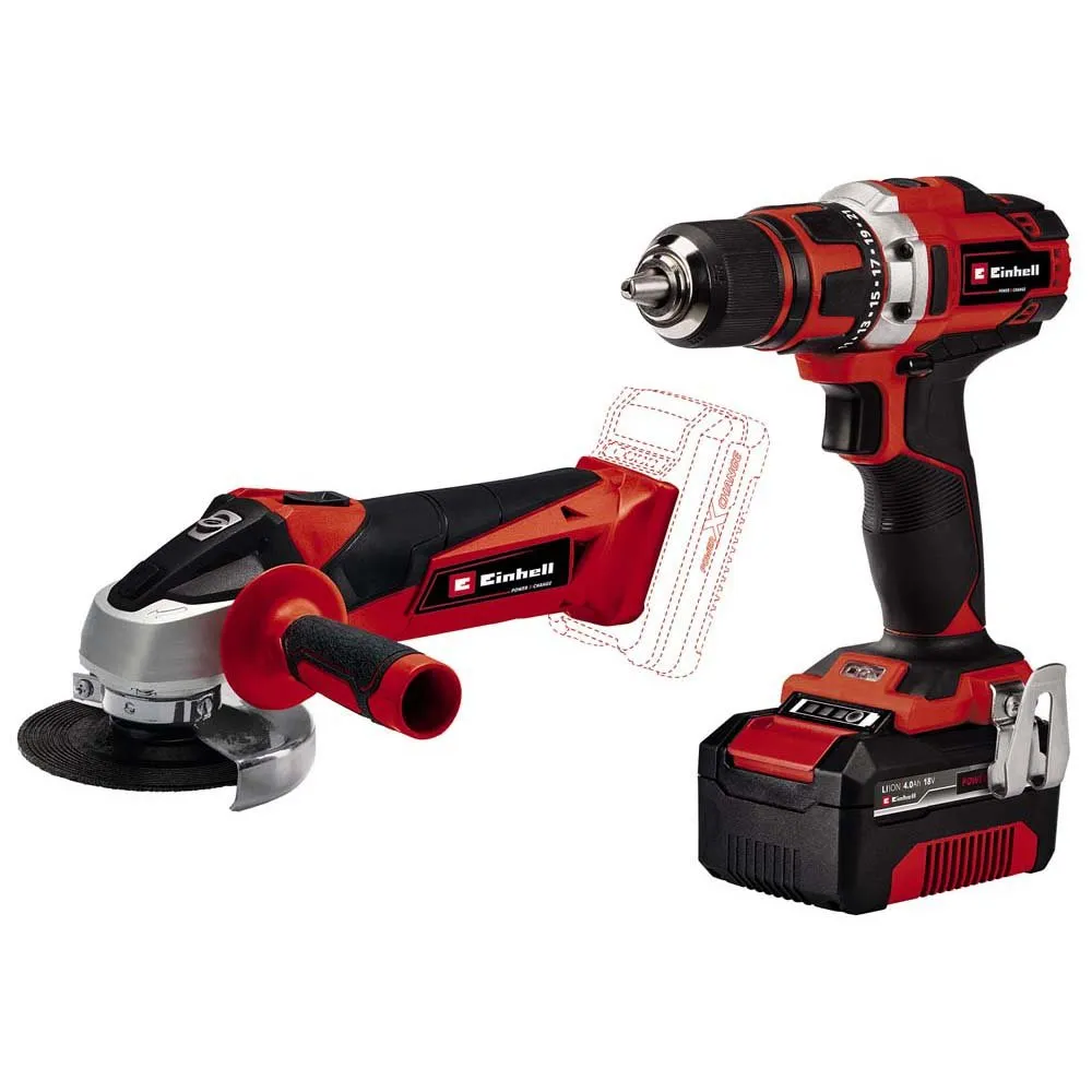 Einhell Power X-Change 18V Cordless Drill Driver & Angle Grinder