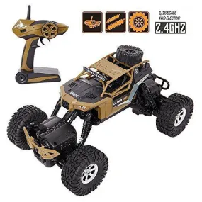 Electric RC Car 1:18 Remote Control Vehicle 2.4Ghz Off-Road Rock Crawler All Terrain Double-turn Waterproof Truck for Kids