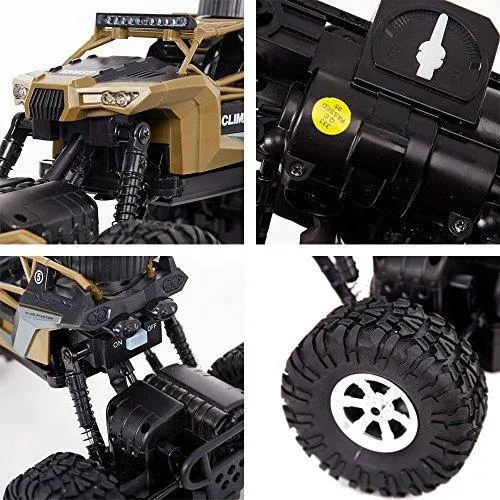 Electric RC Car 1:18 Remote Control Vehicle 2.4Ghz Off-Road Rock Crawler All Terrain Double-turn Waterproof Truck for Kids