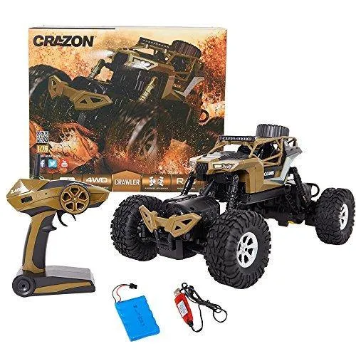 Electric RC Car 1:18 Remote Control Vehicle 2.4Ghz Off-Road Rock Crawler All Terrain Double-turn Waterproof Truck for Kids