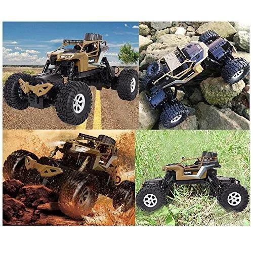 Electric RC Car 1:18 Remote Control Vehicle 2.4Ghz Off-Road Rock Crawler All Terrain Double-turn Waterproof Truck for Kids