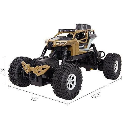 Electric RC Car 1:18 Remote Control Vehicle 2.4Ghz Off-Road Rock Crawler All Terrain Double-turn Waterproof Truck for Kids