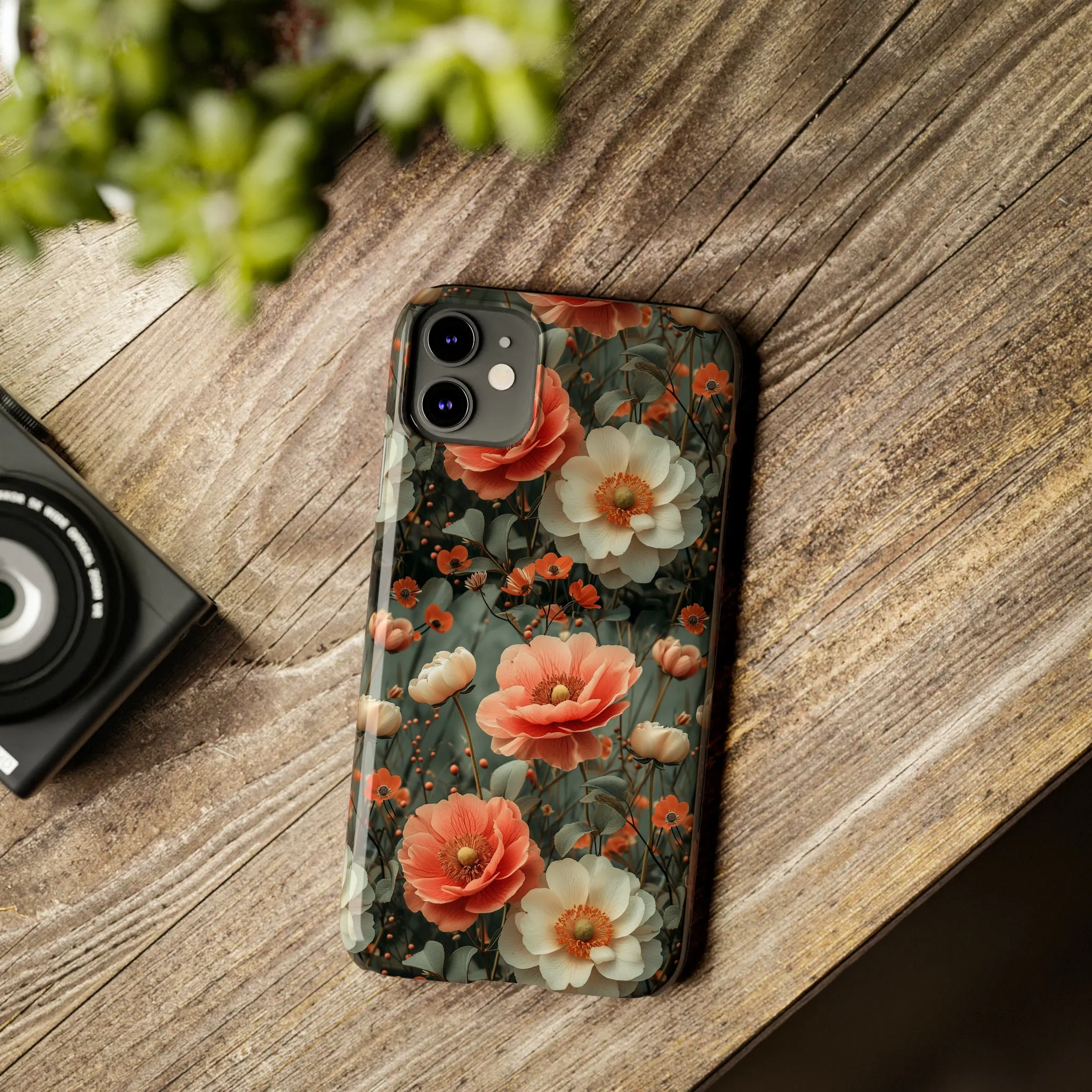 Elegant Peach Flowers Protective Cover, Botanical Garden Design Phone Case