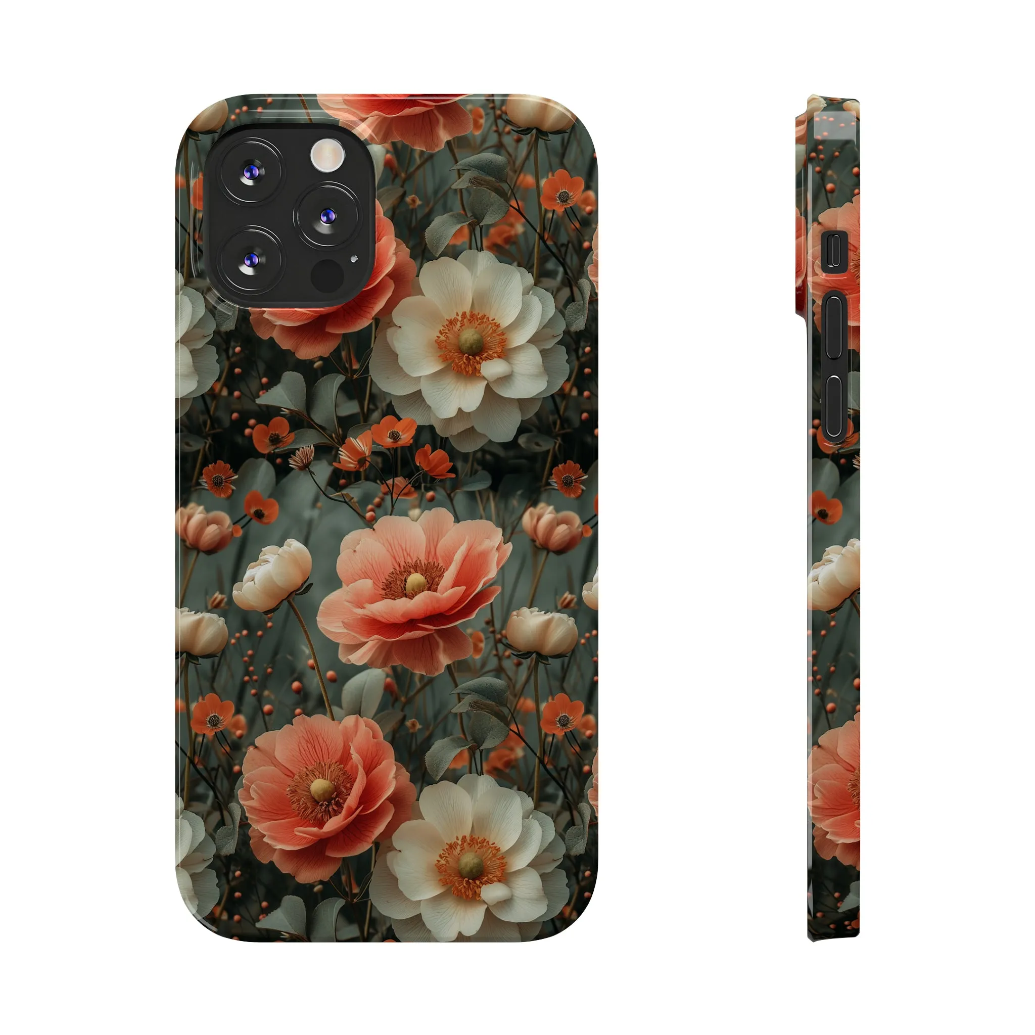 Elegant Peach Flowers Protective Cover, Botanical Garden Design Phone Case