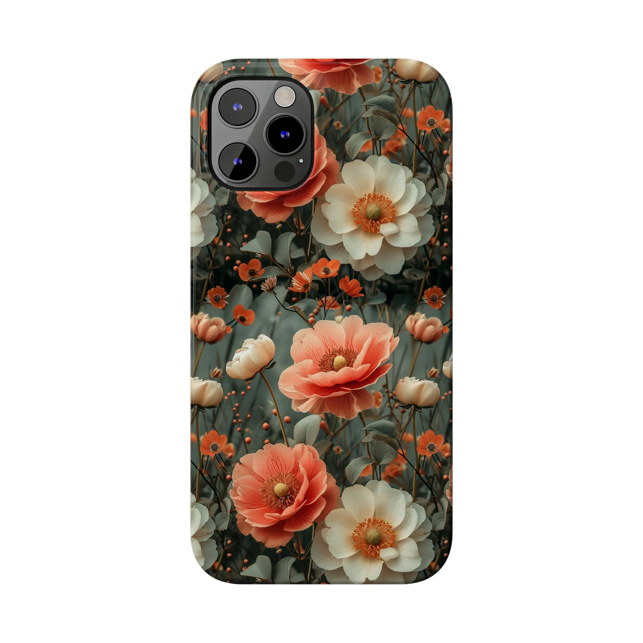 Elegant Peach Flowers Protective Cover, Botanical Garden Design Phone Case