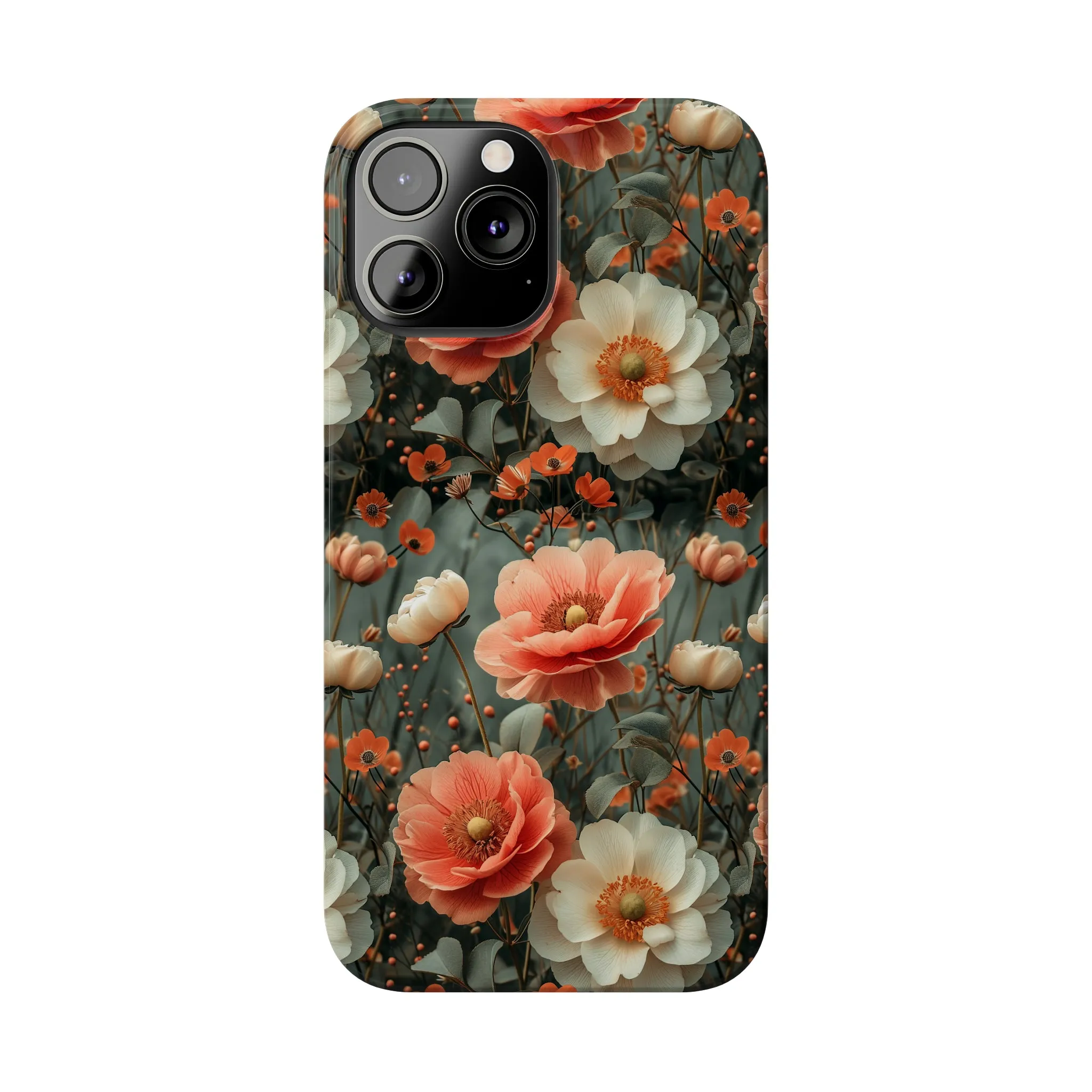 Elegant Peach Flowers Protective Cover, Botanical Garden Design Phone Case