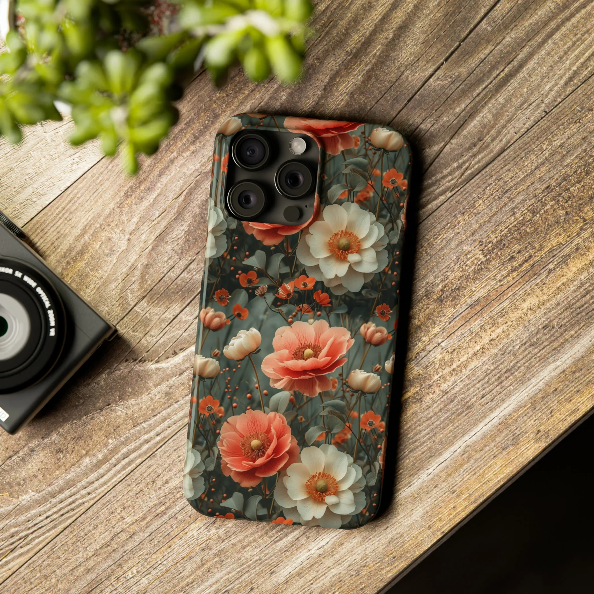 Elegant Peach Flowers Protective Cover, Botanical Garden Design Phone Case