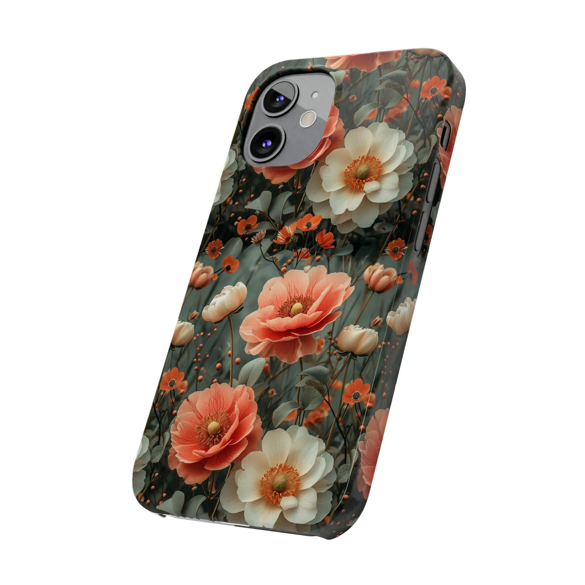 Elegant Peach Flowers Protective Cover, Botanical Garden Design Phone Case