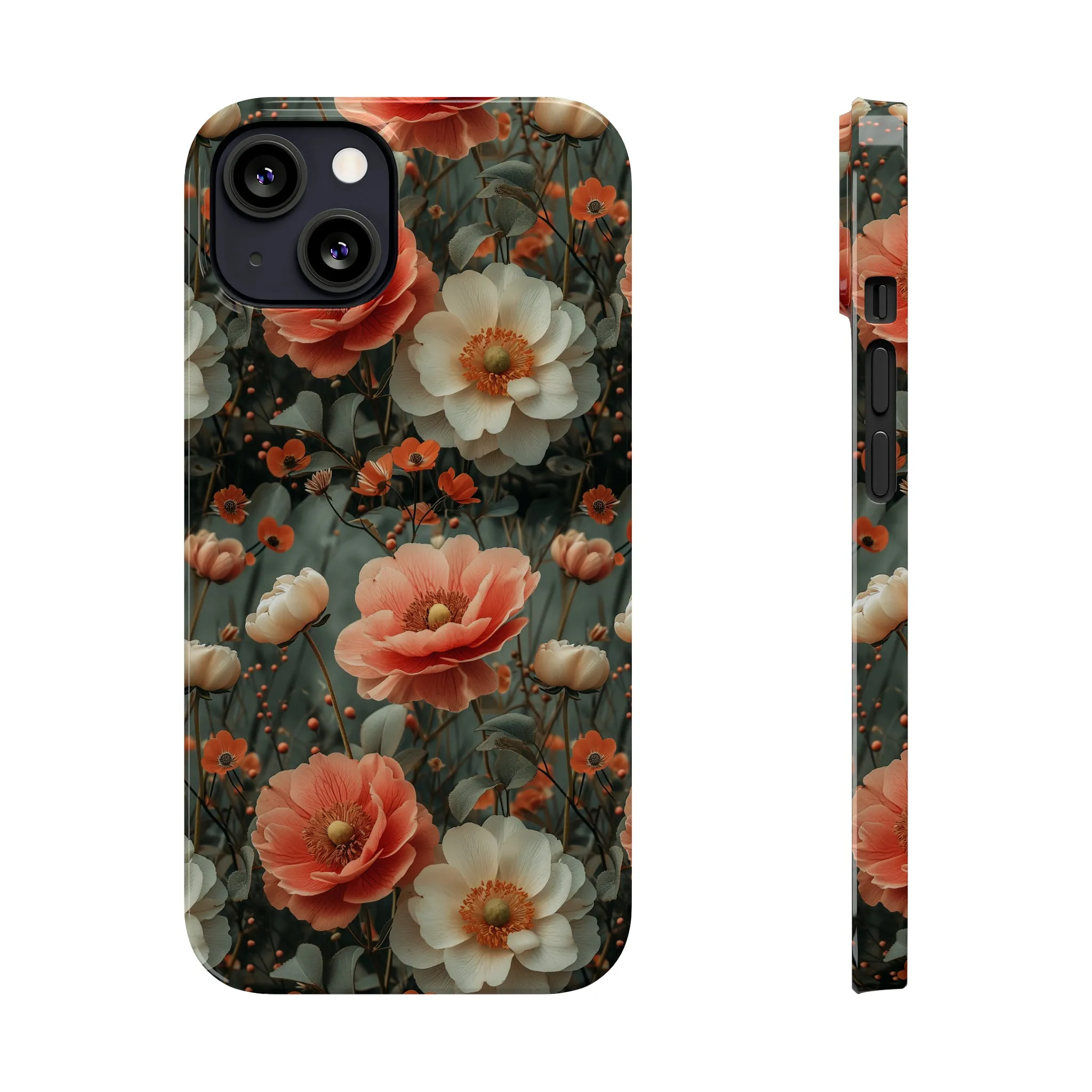 Elegant Peach Flowers Protective Cover, Botanical Garden Design Phone Case