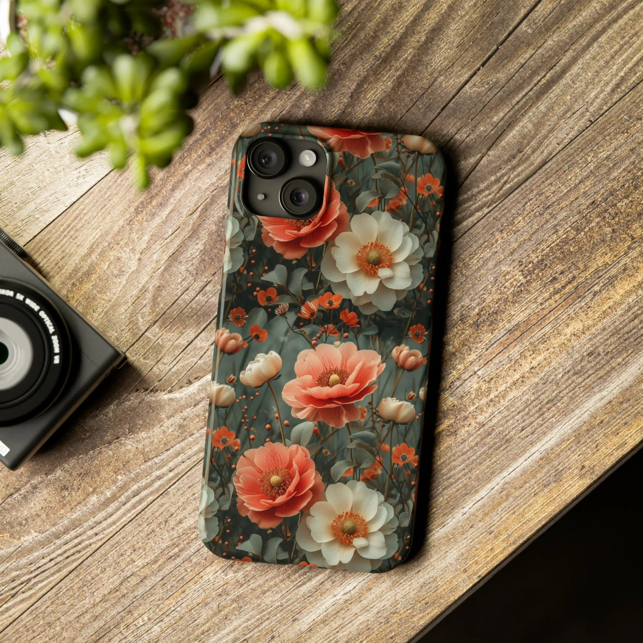 Elegant Peach Flowers Protective Cover, Botanical Garden Design Phone Case