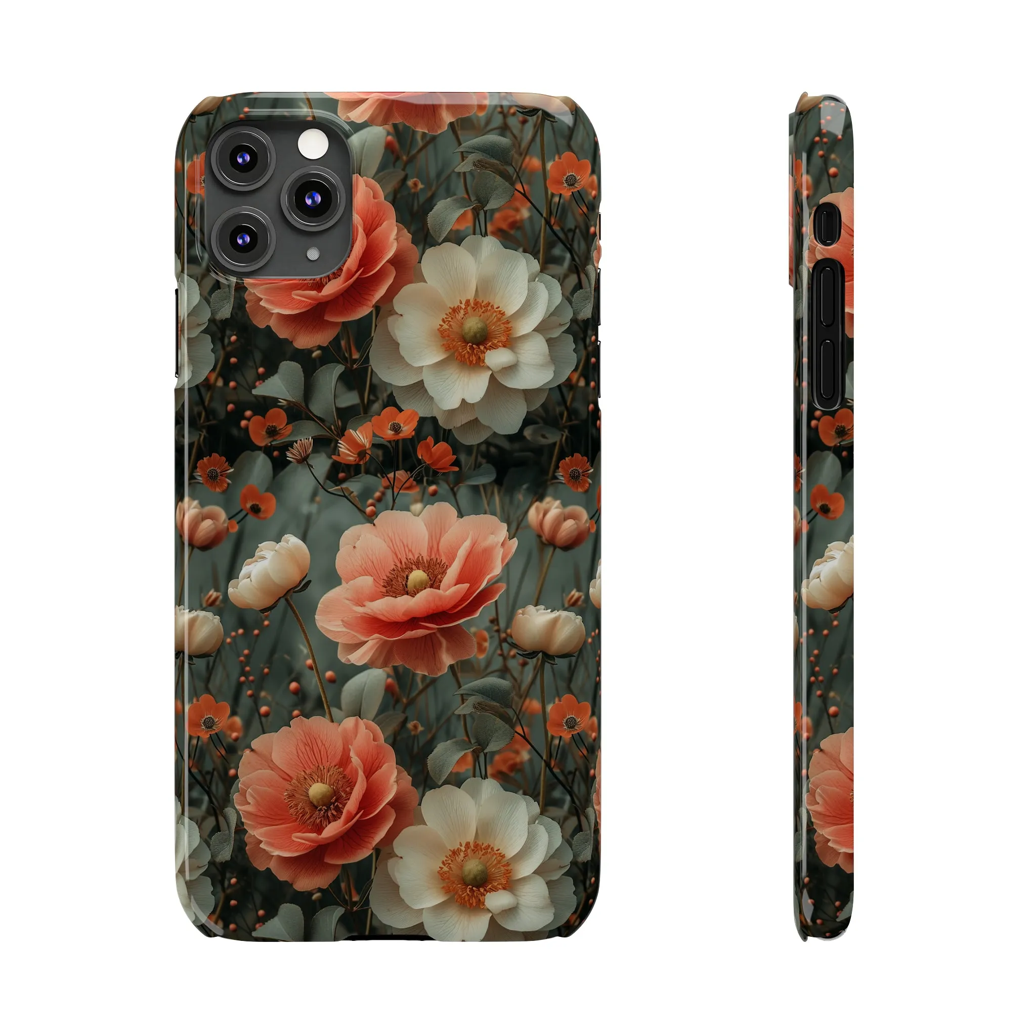 Elegant Peach Flowers Protective Cover, Botanical Garden Design Phone Case