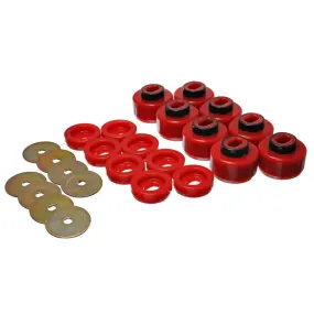 Energy Suspension Hyper-Flex Body Mount Bushing - Polyurethane/Steel - Red/Zinc Oxide - Gm Fullsize Truck 1999-2006