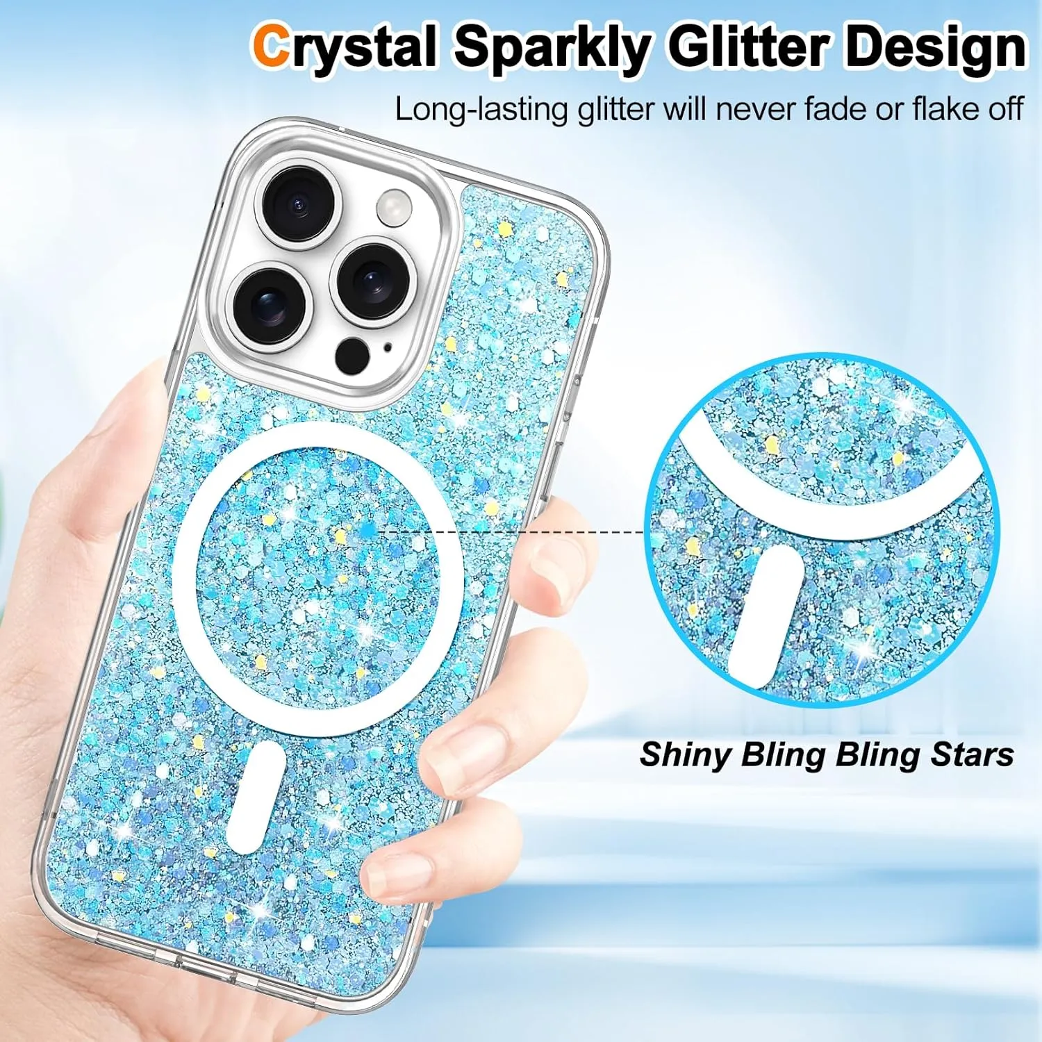 Entronix Apple iPhone 16 Pro [Magnetic-Compatible] Case - Glitter Sparkle,