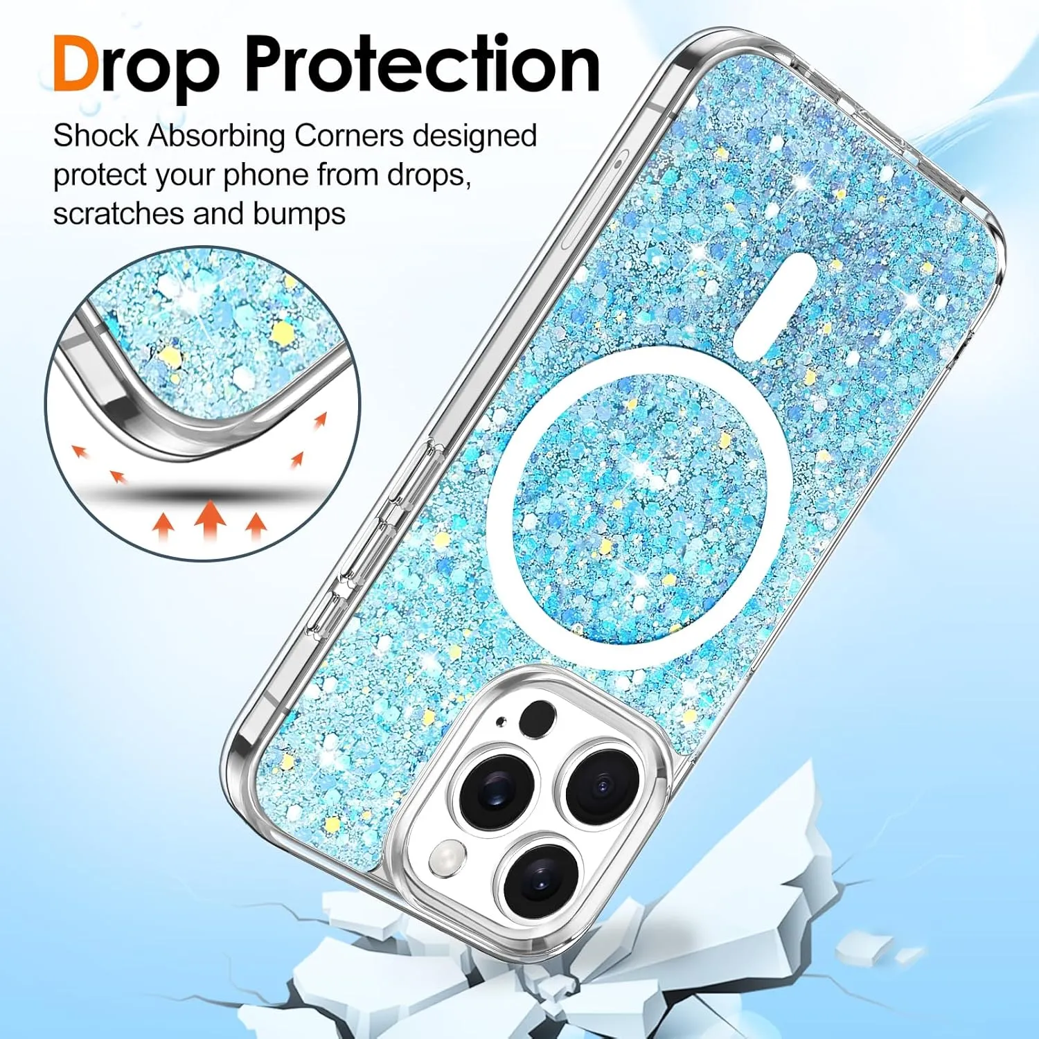 Entronix Apple iPhone 16 Pro [Magnetic-Compatible] Case - Glitter Sparkle,