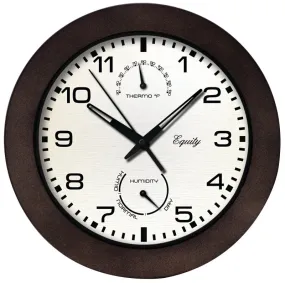 Equity 29005 Clock, Round, Dark Brown Frame, Plastic Clock Face, Analog :EA: QUANTITY: 1