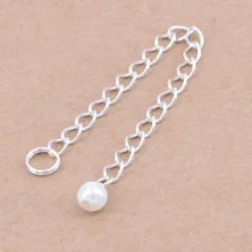 Extender chain with bead - 925 sterling silver 60mm (1)