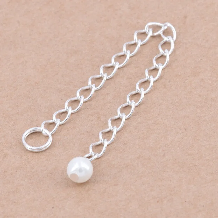 Extender chain with bead - 925 sterling silver 60mm (1)