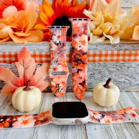 Fall Blooms Print Silicone Band For Apple Watch