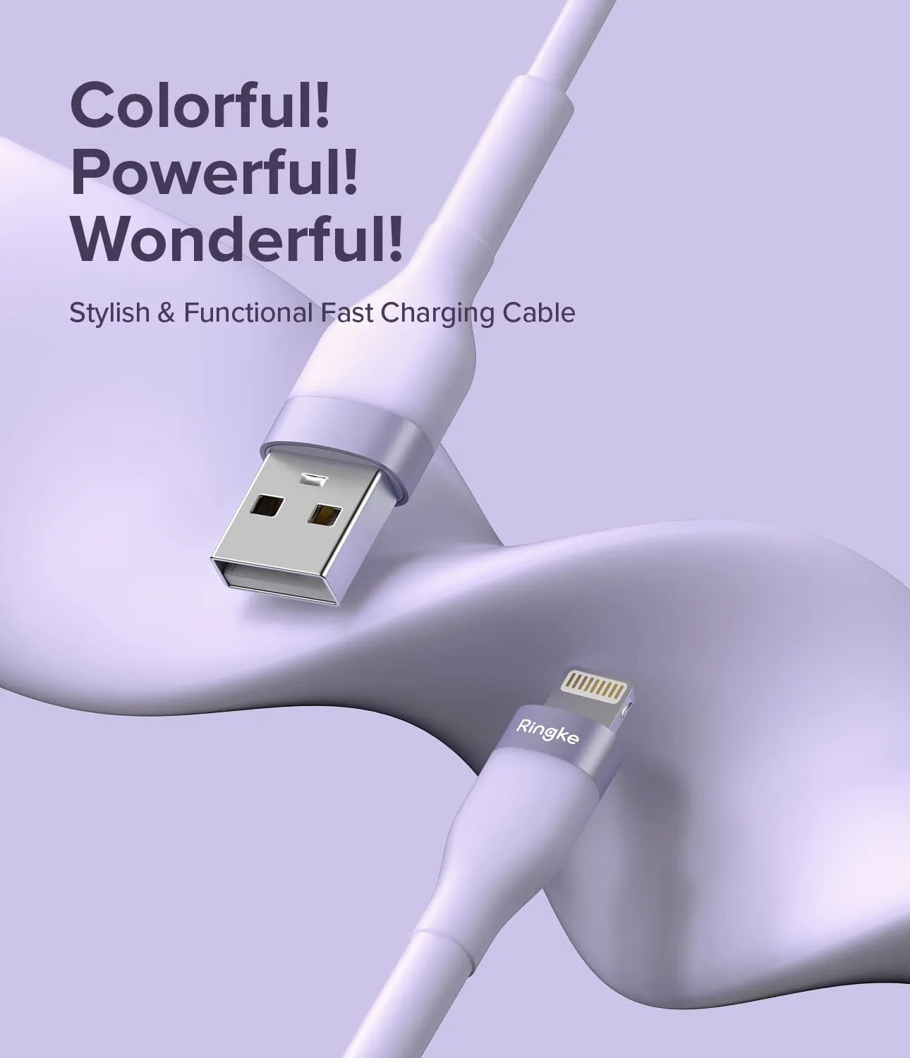 Fast Charging Pastel Cable | USB Type A to Lightning |  2m  White