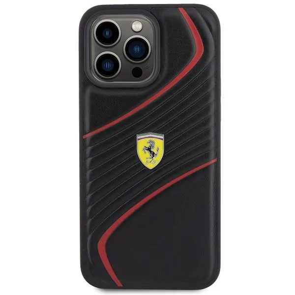 Ferrari Twist Metal Logo Case for iphone 15 Pro Max 6.7" Black - FEHCP15XPTWK