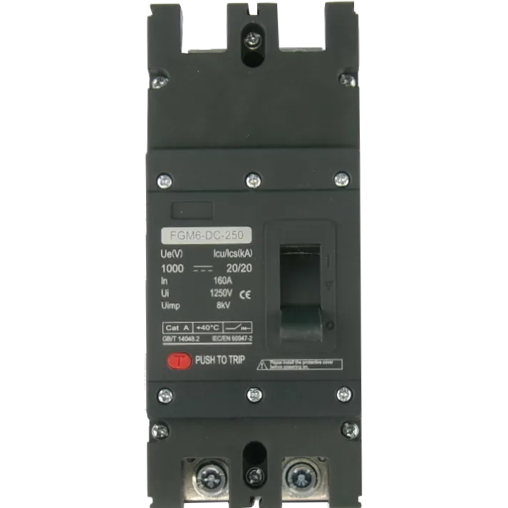 FGM6DC-2PL-320 180A, 2 Pole DC Moulded Case Circuit Breaker (MCCB) Fixed Type 20kA 180 Amp, 1000VDC