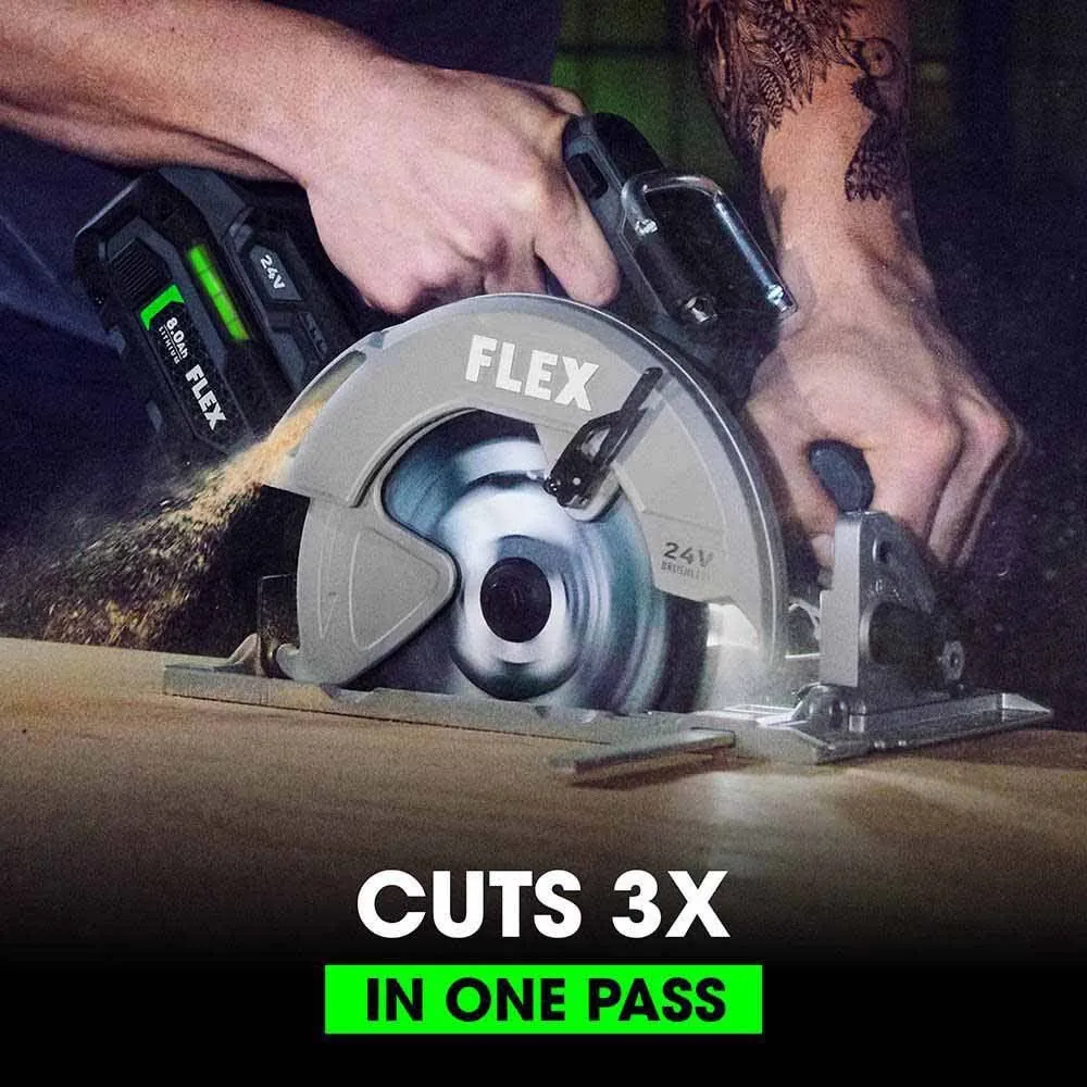 Flex FXM402-2B 24V Brushless 4 Tool Combo Kit 7-1/4" Circular Saw Drill driver Reciprocating Saw and Angle Grinder