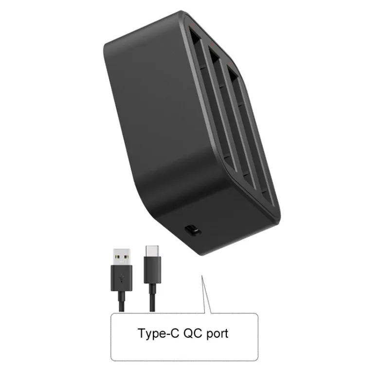 For Insta360 X3 / One X2 Tri-Slot Batteries Fast Charger(Black)