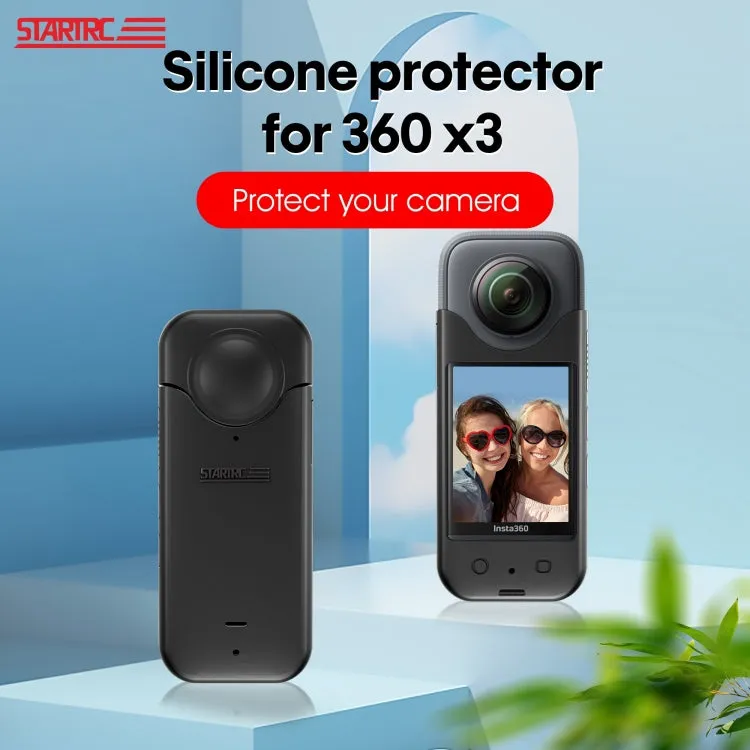 For Insta360 X3 STARTRC Full Body Silicone Protective Case(Black)