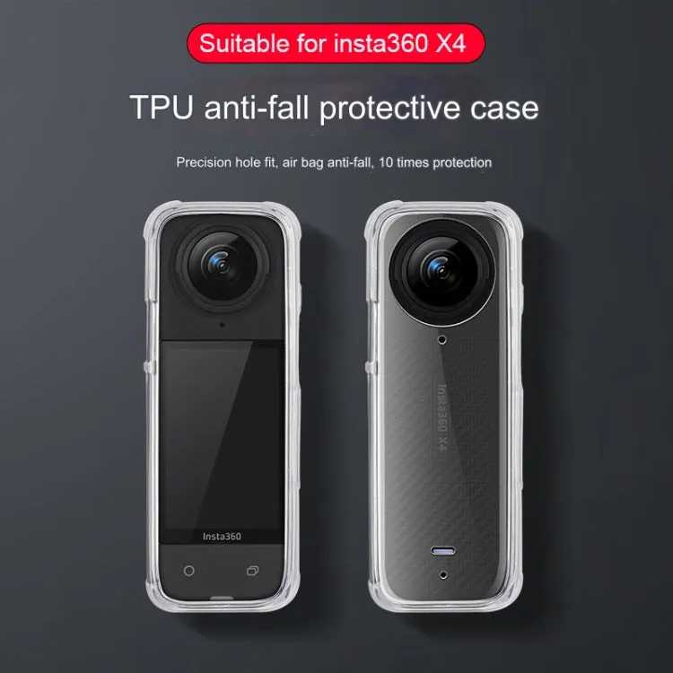 For Insta360 X4 Clear 1.5mm Soft TPU Protective Case Single Cover(Transperant)