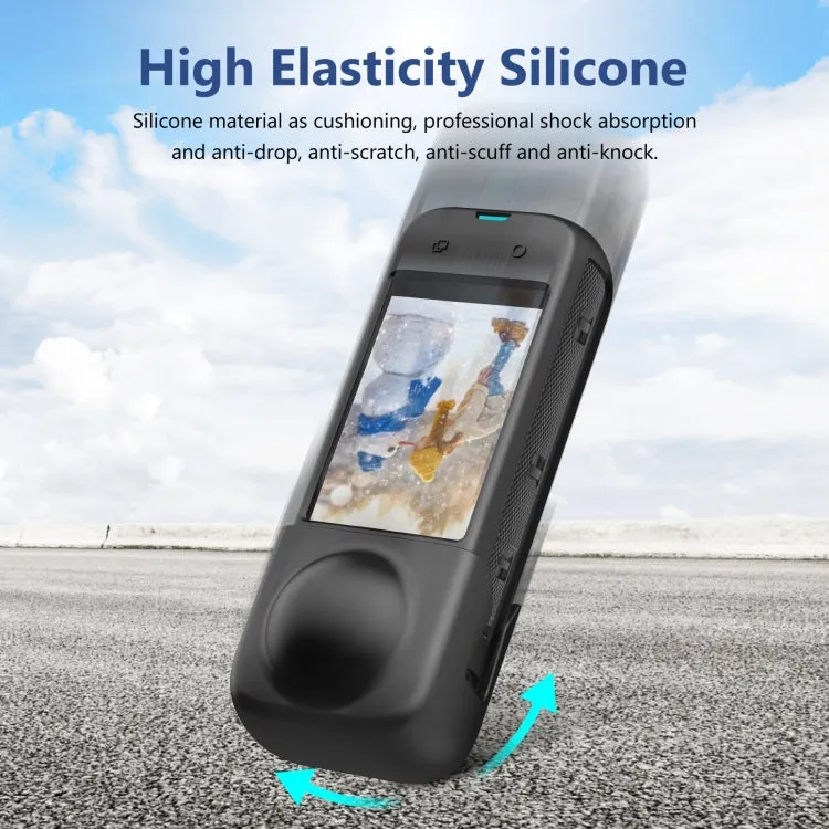 For Insta360 X4 PULUZ Full Body Dust-proof Silicone Protective Case (Black)