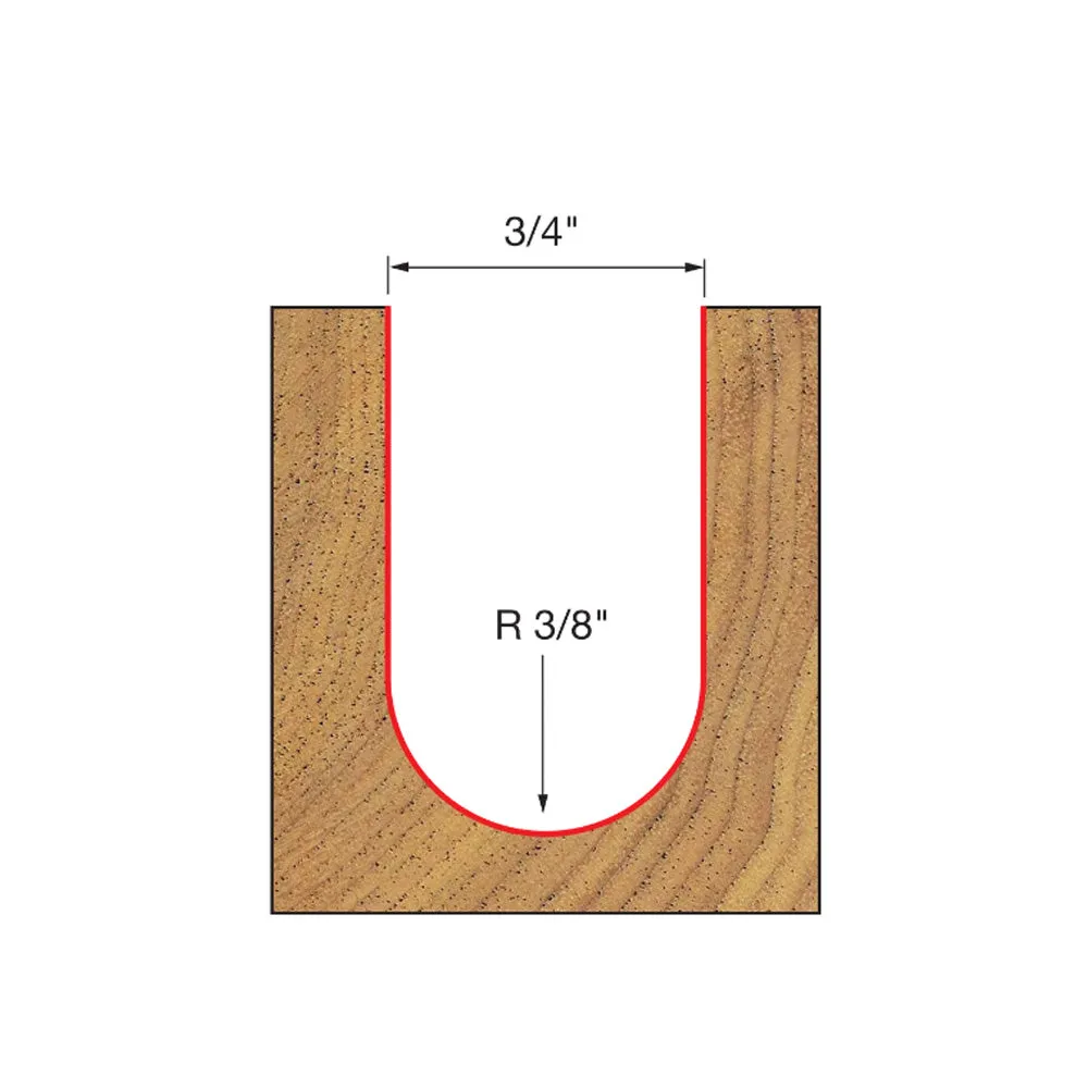 Freud Round Nose Bit 1/2" Shank x 3/8" Radius