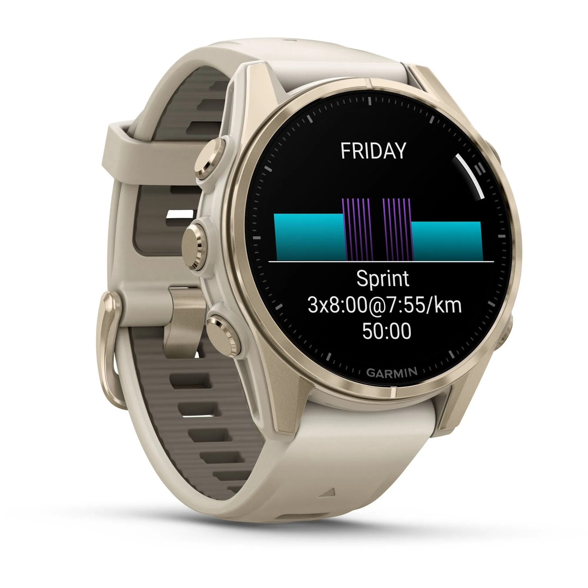 Garmin | Fenix 8 AMOLED Sapphire | Soft Gold/Fog Gray