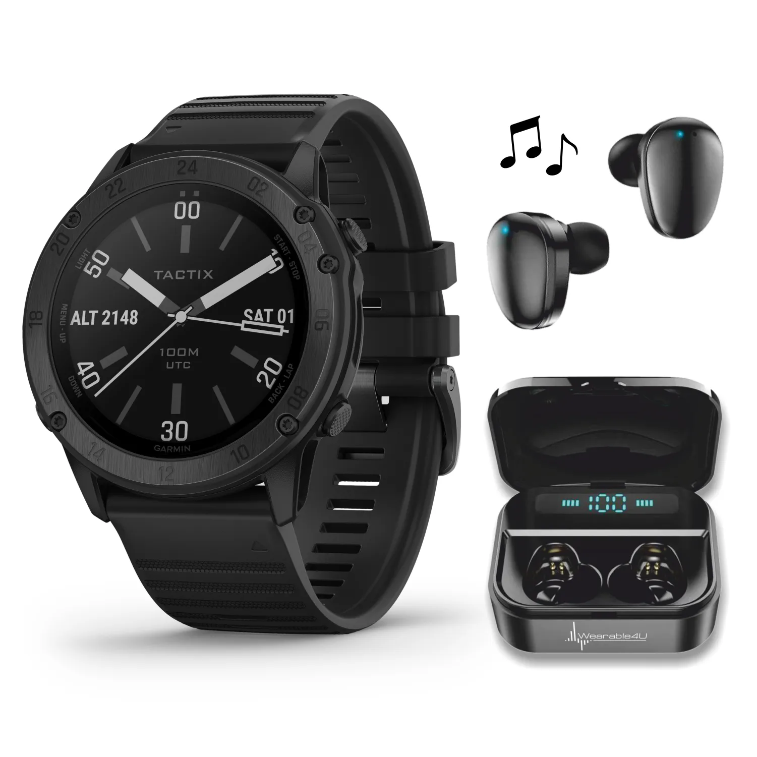 Garmin tactix Delta Sapphire Edition Premium Tactical GPS Black Watch with Silicone Band (010-02357-00)