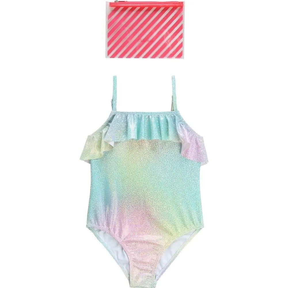 Girls Multicoloured Swimming Costume