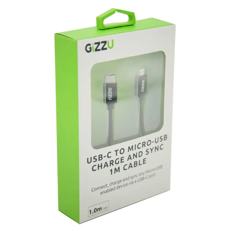 Gizzu Usb-C To Micro Usb 1M Cable Black