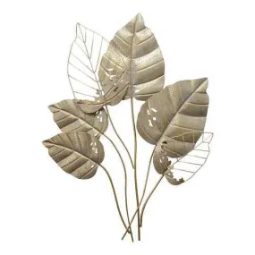 Gold Metal Leaves Wall Decor