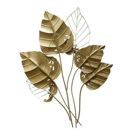 Gold Metal Leaves Wall Decor