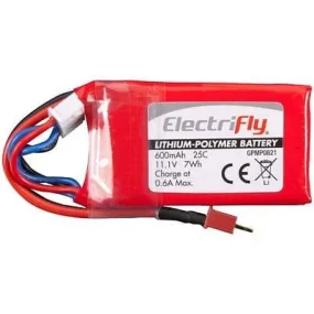 GPMP 0821 LiPo 3S 11.1V 600mAh 25C Elctrfly w/Micro Plug