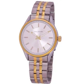 Hallmark Gents Two Tone White Dial Watch