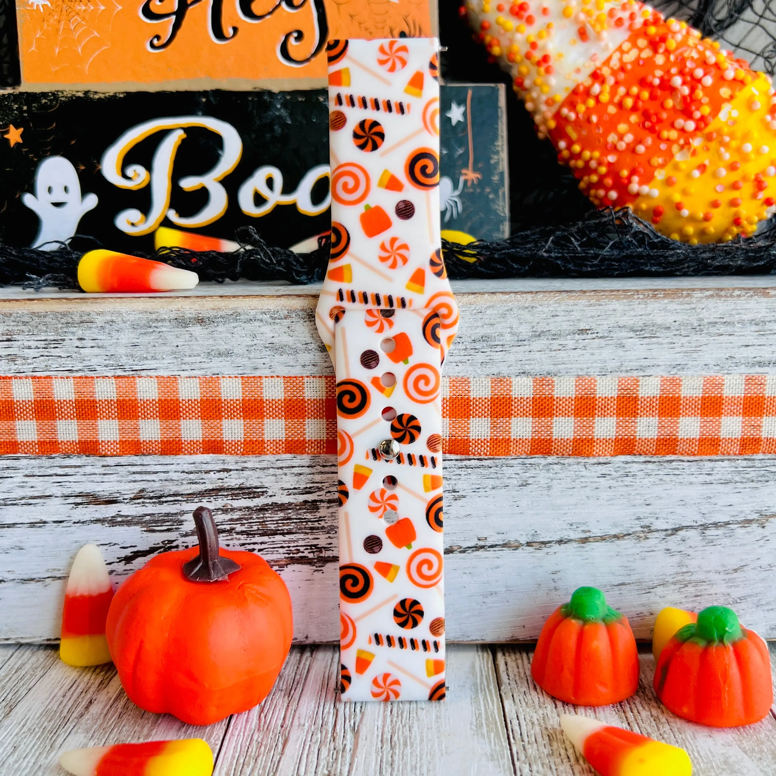 Halloween Candy Print Silicone Band For Fitbit Versa 1/2