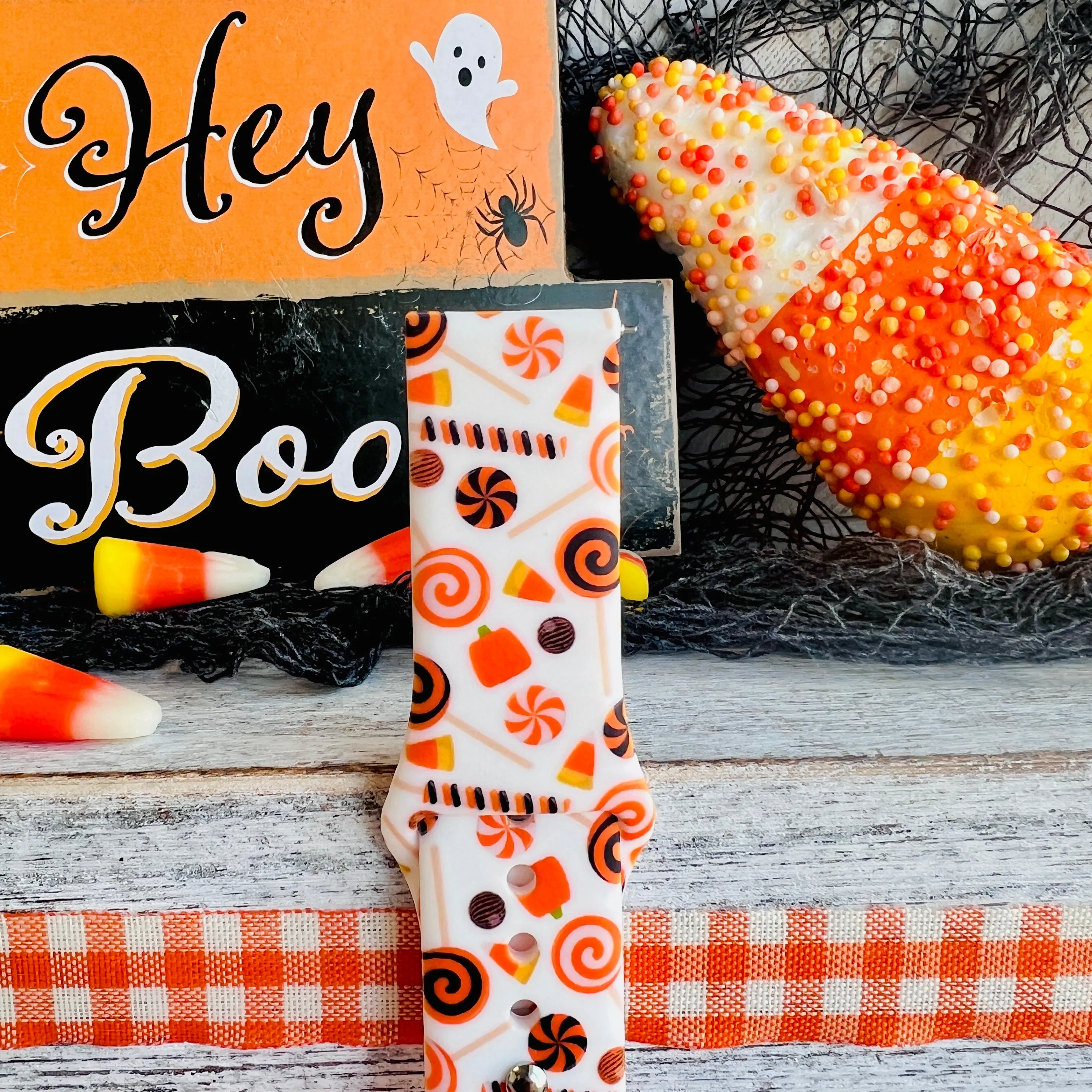 Halloween Candy Print Silicone Band For Fitbit Versa 1/2