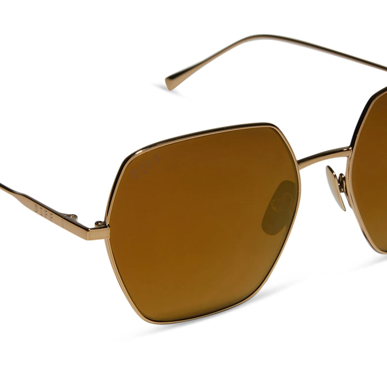 HARLOWE - COPPER METAL   BROWN GOLD FLASH   POLARIZED SUNGLASSES