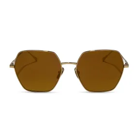 HARLOWE - COPPER METAL   BROWN GOLD FLASH   POLARIZED SUNGLASSES